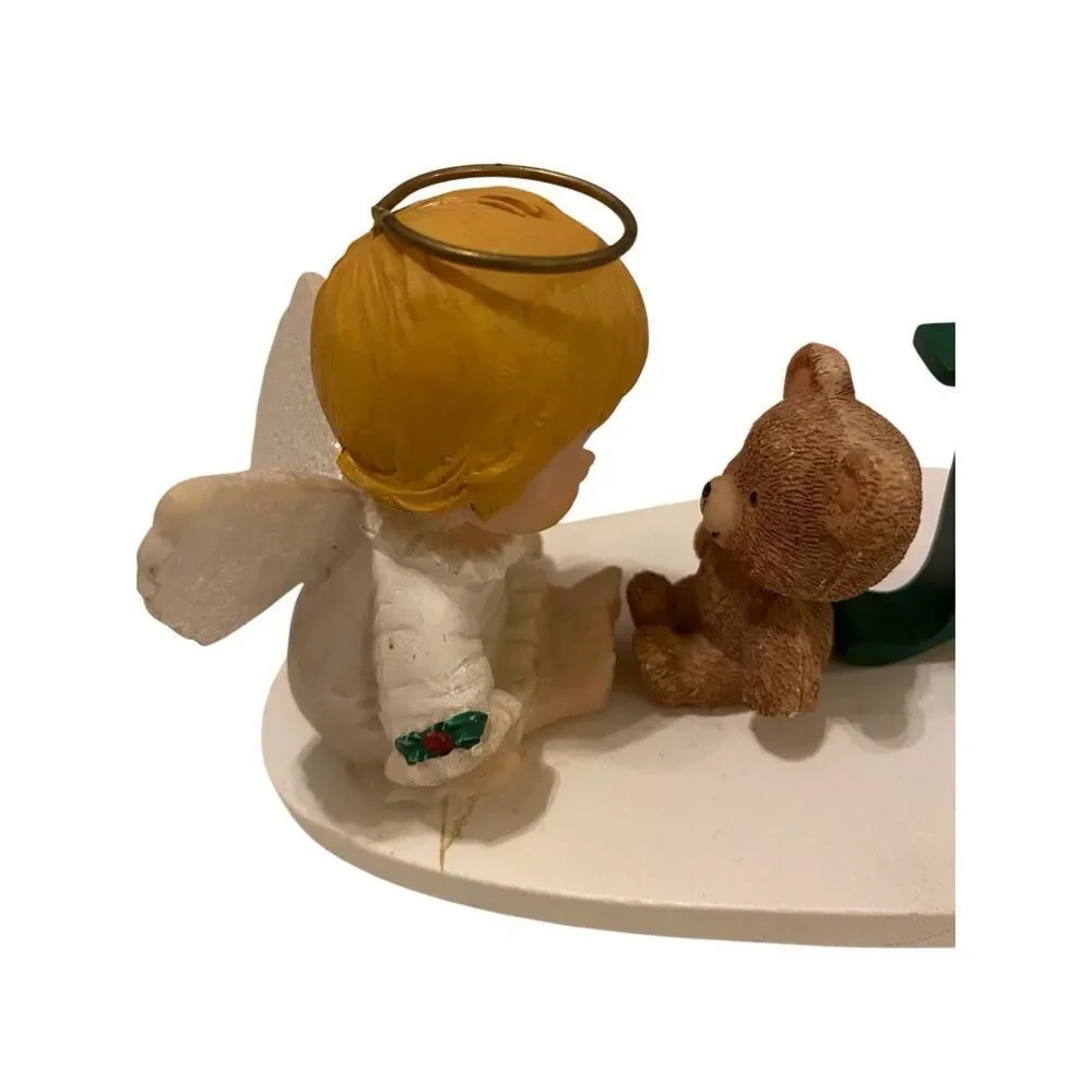 Vintage Morehead Holly Babes Joyful Angel Teddy Bear Home Decor Christmas Winter